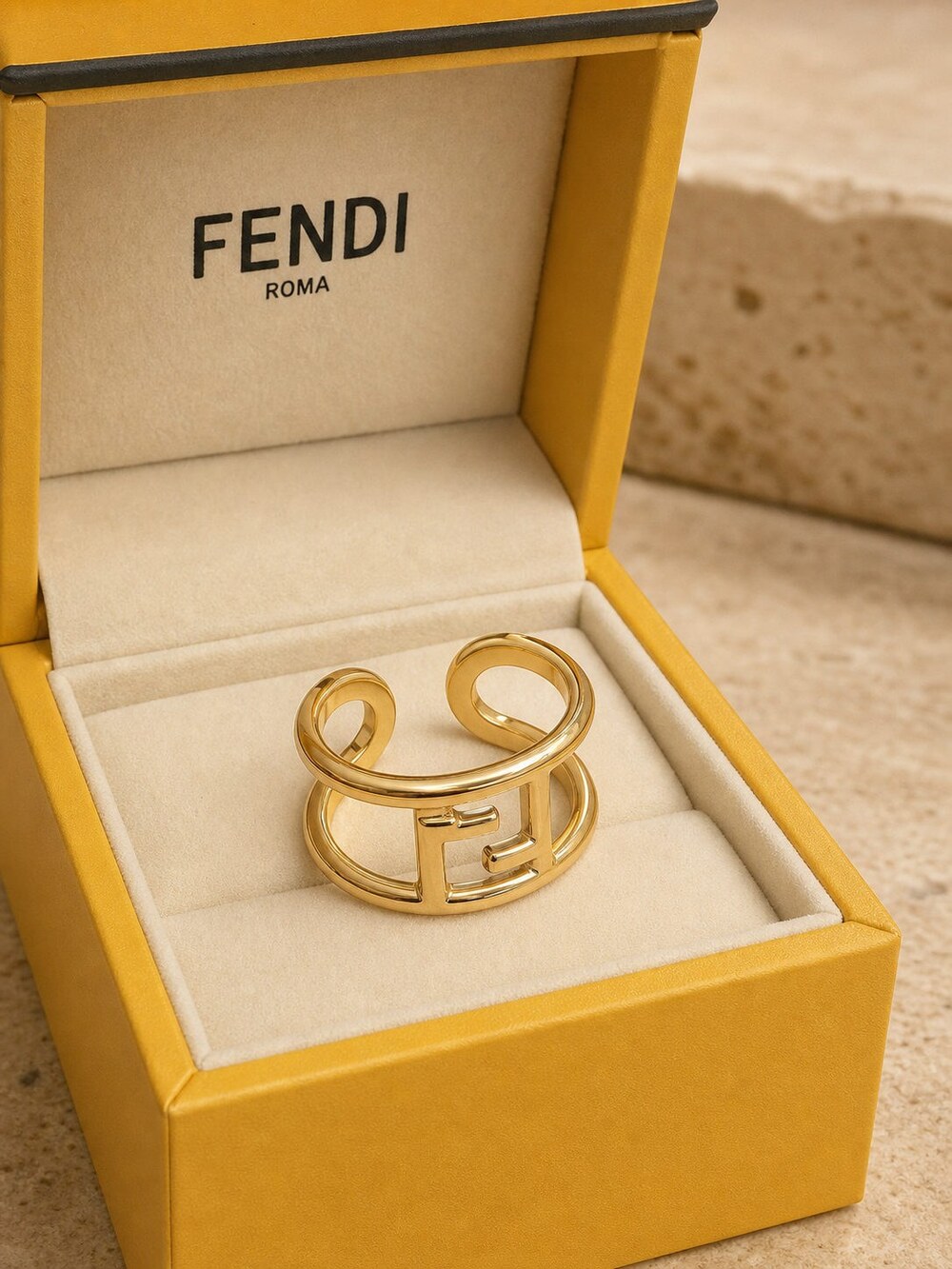 Fendi Modern Designer Ring Style 4 | New with Box - Picture 6 of 9